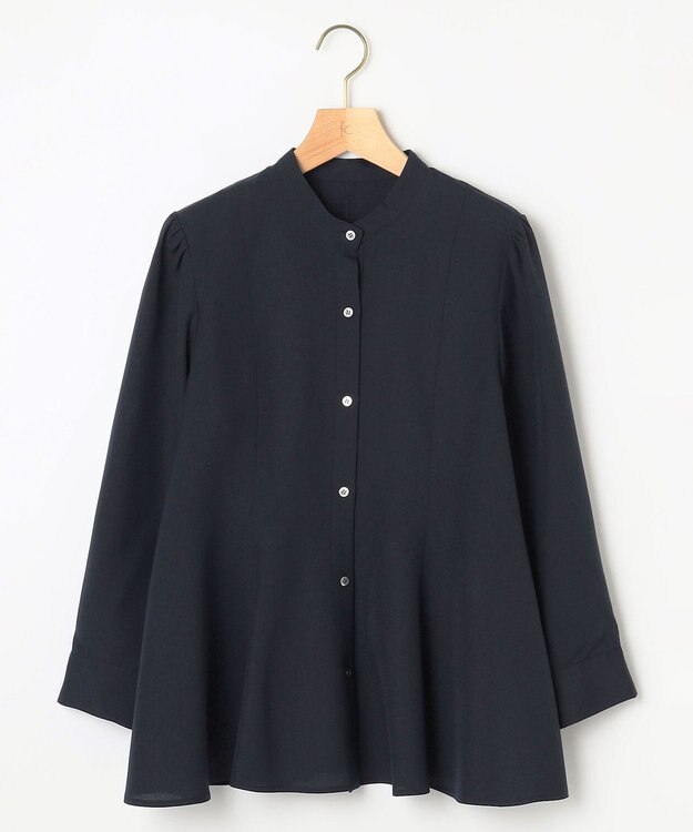 組曲 リヨセルシャーティングペプラム ブラウス ネイビー系