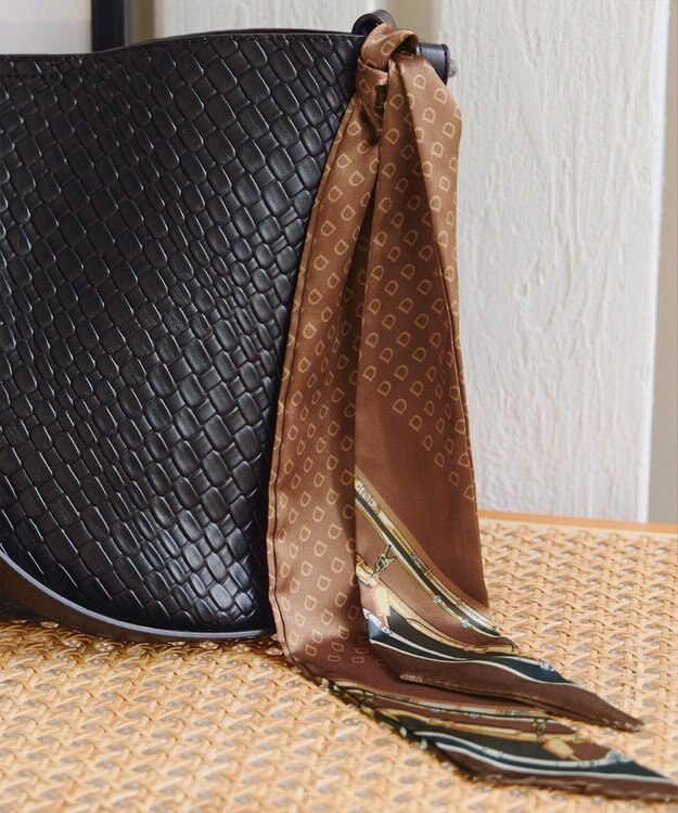 Tiaclasse 【2点セット】編み込み風ショルダーバッグ＋ショルダーポーチ付き ブラック