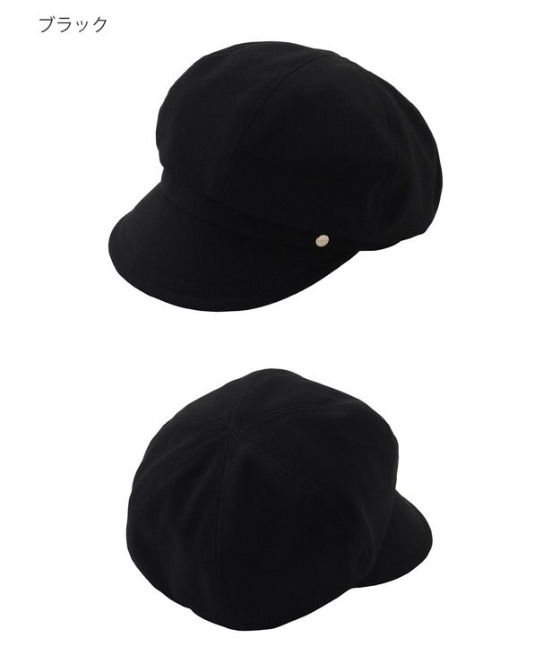 MOONBAT 【日本製/洗える/サイズ調整】フルラ (FURLA) ロゴチャーム付 キャスケット ブラック