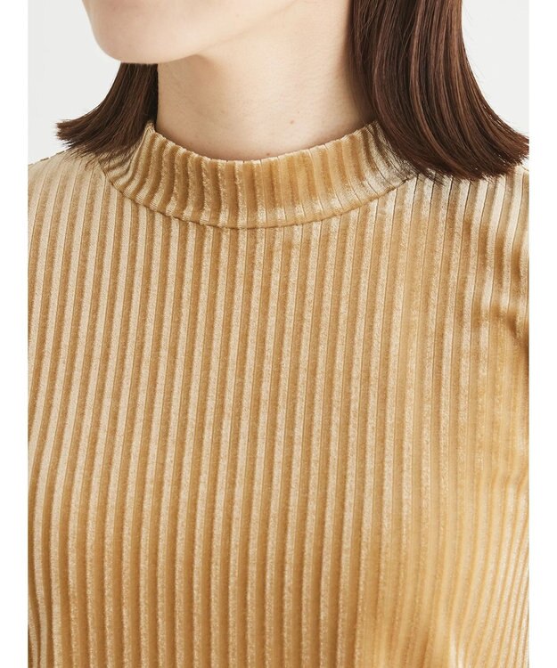 Green Parks ・ＳＵＧＡＲ　ＳＰＯＯＮ　ベロアストライプハイネック Beige