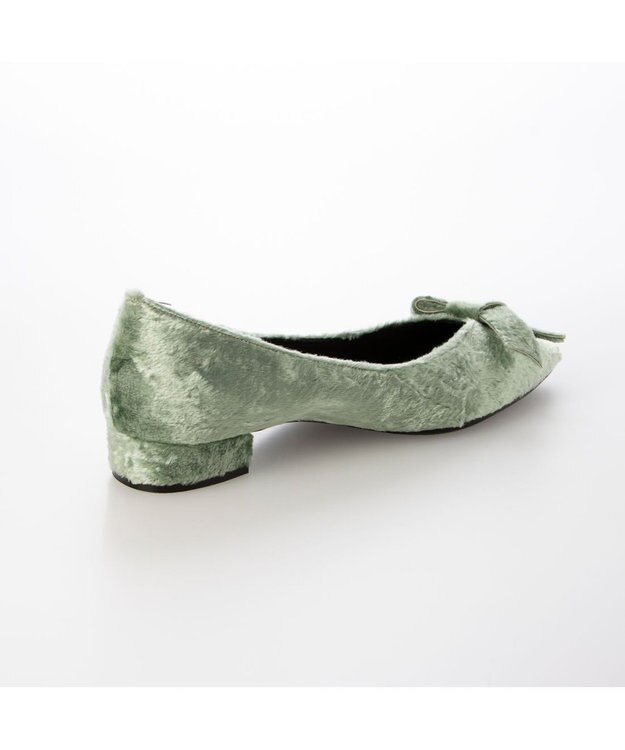MODE ET JACOMO <carino>ベルベットリボンパンプス グリーン