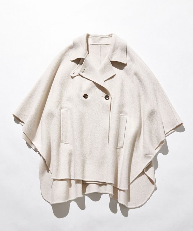 23区 S 【見上愛さん着用/Oggi12月号掲載】ウールライトリバー ポンチョシルエット コート ベージュ系