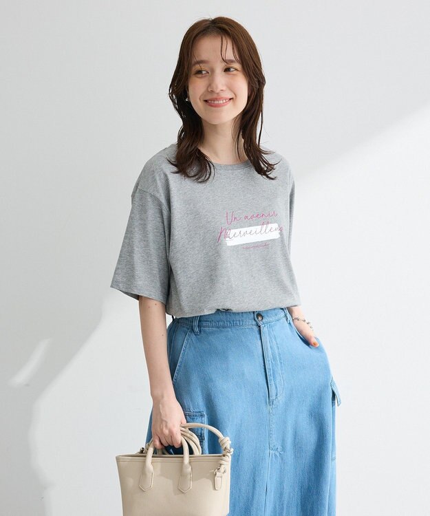 Green Parks 【適ON】箔プリントロゴＴシャツ Gray Mixture