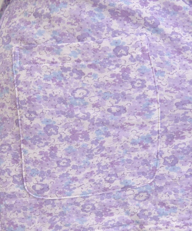 Wing 【数量限定　特別価格】 パジャマ 長袖 長ズボン 綿混(本体) キルトニット素材 保温性 あたたかい 前開きタイプ 丸首 小花柄 レディース EP6911 ウイング／ワコール パープル