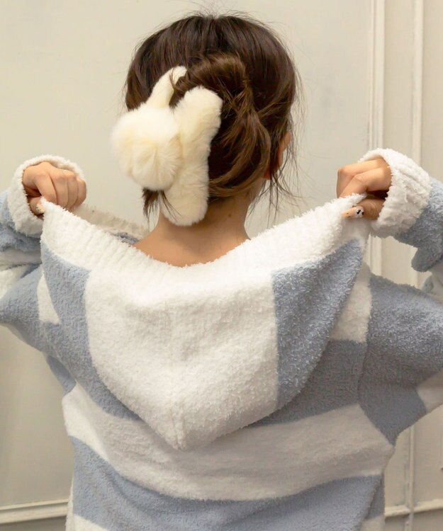 WEGO ボーダーZIPパーカー ブルー