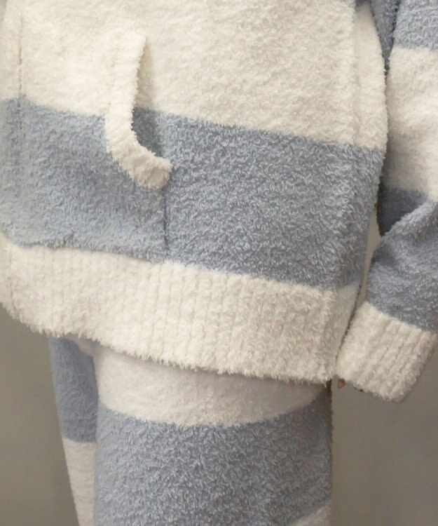 WEGO ボーダーZIPパーカー ブルー