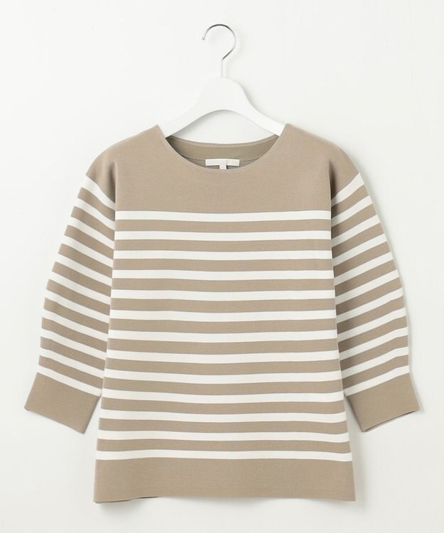 自由区 S 【WEB限定カラーあり・洗える】ドライコットンハイゲージプルオーバー ニット [WEB限定]ベージュ×オフ