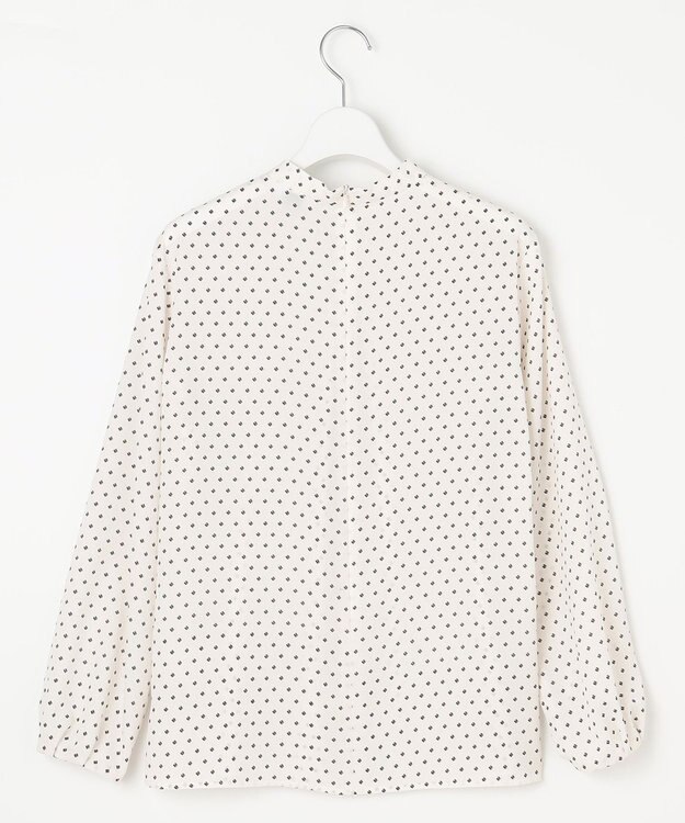 J.PRESS LADIES L 【洗える】ジオメトリックプリント ブラウス ホワイトプリント系