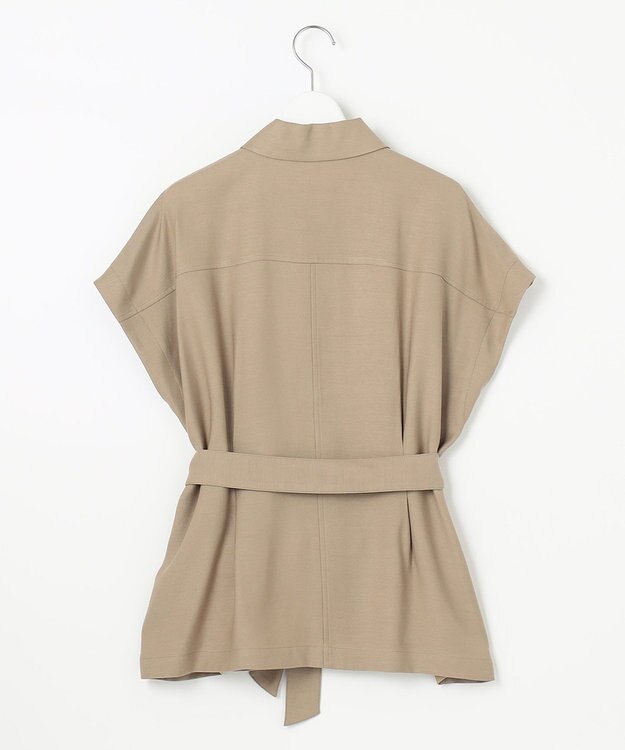 自由区 【XSサイズ～/洗える】キュプラリネンシャンタン ブラウス ベージュ系