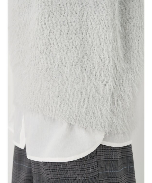 earth music&ecology ゆるモヘアライクレースニット Light Gray