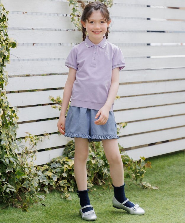 組曲 KIDS 【150-160㎝】 フリルヘムショートパンツ ネイビー