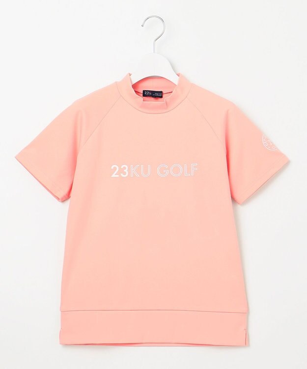 23区GOLF 【WOMEN】ロゴ 半袖モックネックシャツ ピンク系