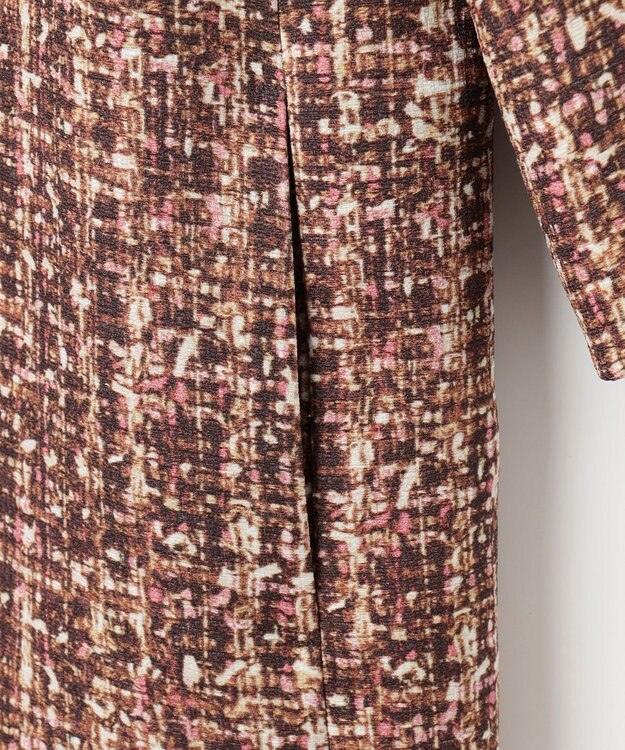 自由区 S プリントジャガードストレッチ  ワンピース ベージュ系5