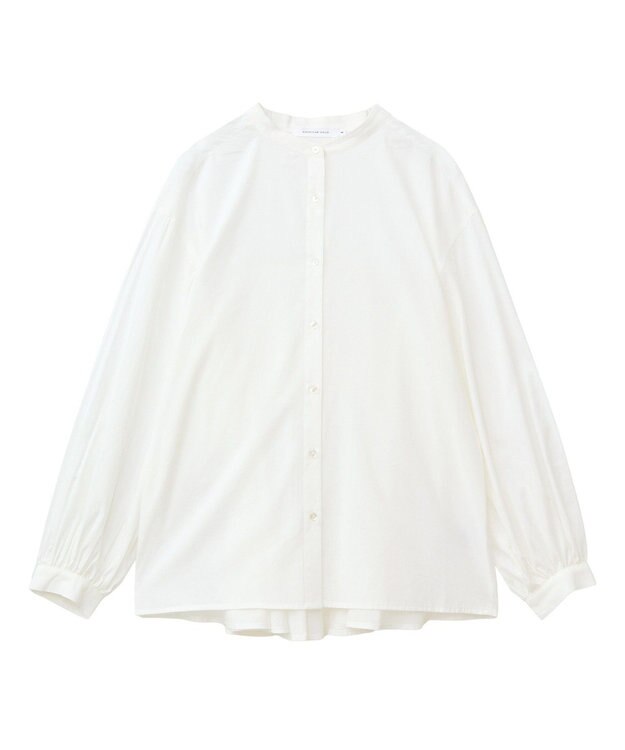 AMERICAN HOLIC イージーケアバックフリルバンドカラーシャツ Off White