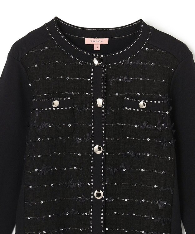 TOCCA 【八木アリサさん着用】FLOWER HIDE AND SEEK ニットジャケット ブラック系