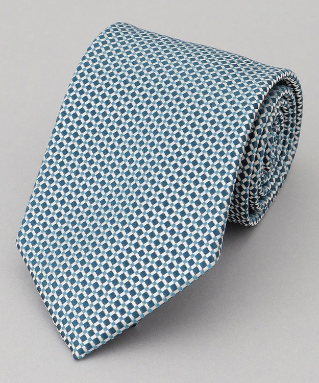 GOTAIRIKU 【日本製】シルク ネクタイ_格子柄 ブルー系8