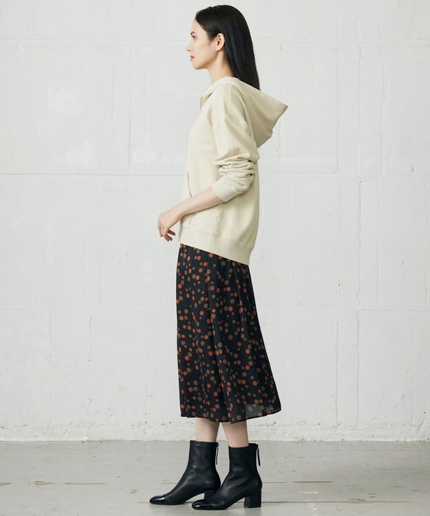 自由区 L クリアループバックジップ パーカー ベージュ