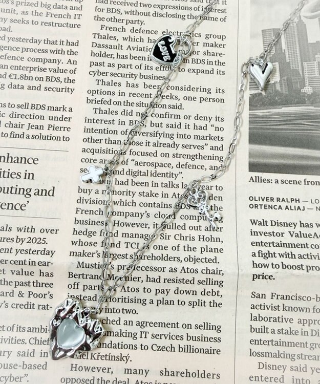 WEGO Lストーンハートジャラモチーフネックレス 柄1