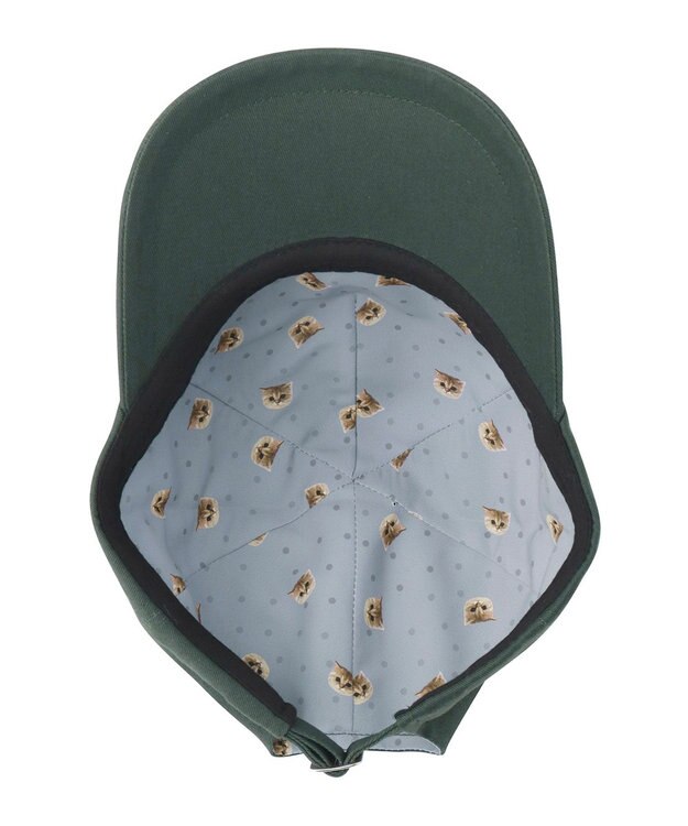 MOONBAT 【FUDGE掲載】ポール & ジョー (PAUL & JOE ACCESSOIRES) 猫 ヌネット刺繍 キャップ ダークグリーン