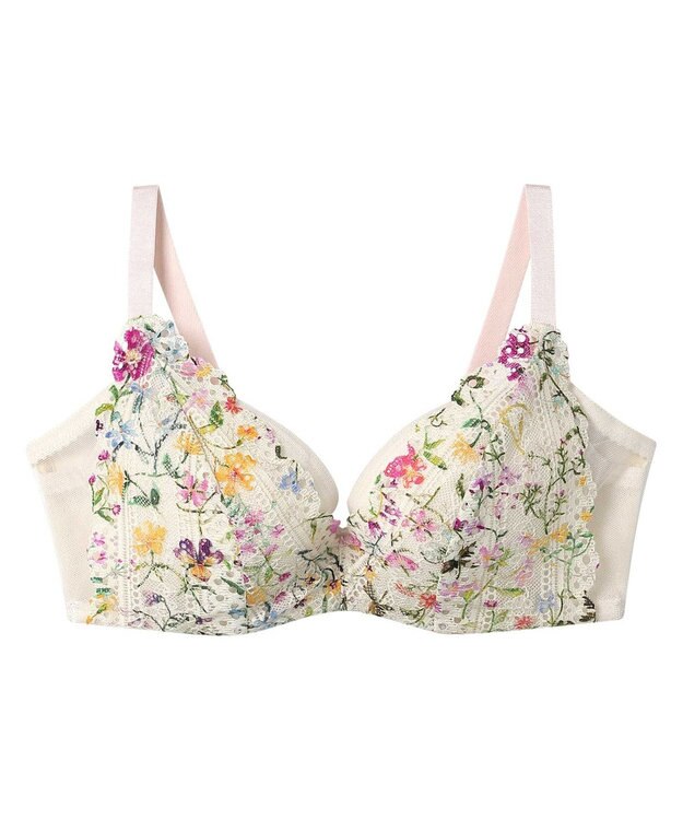 une nana cool MADE WITH LIBERTY FABRIC さあわたし レース 脇高ブラジャー ナチュラル