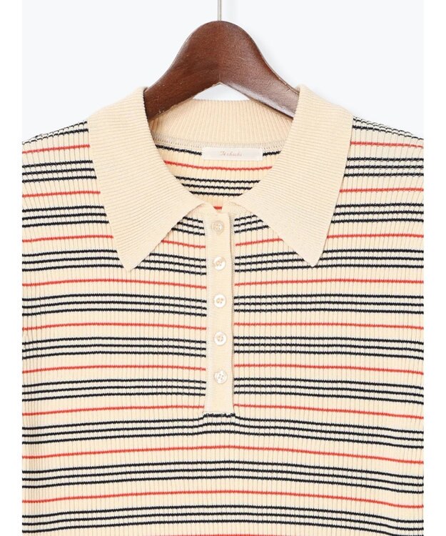 Te chichi パネルパターンアソートリブポロニット ベージュ