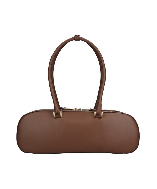 INTER-CHAUSSURES 【CHRISTIAN VILLA】レザーワイドミディアムショルダーバッグ ブラウン