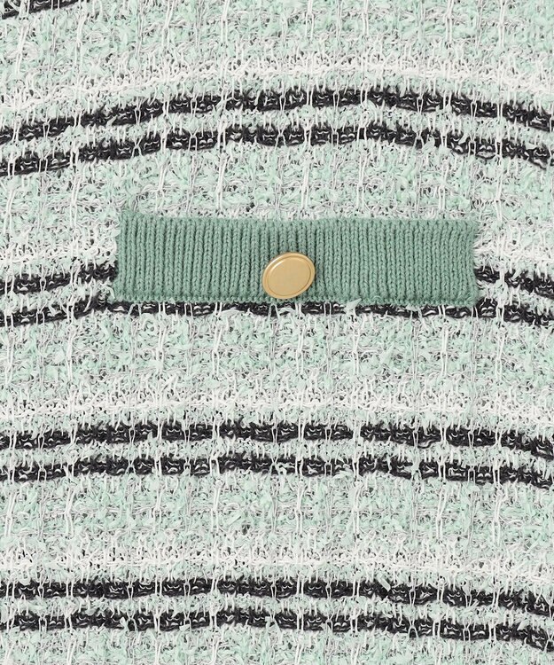 自由区 【洗える】カラーミックスツイードニット カーディガン フロスティグリーン系