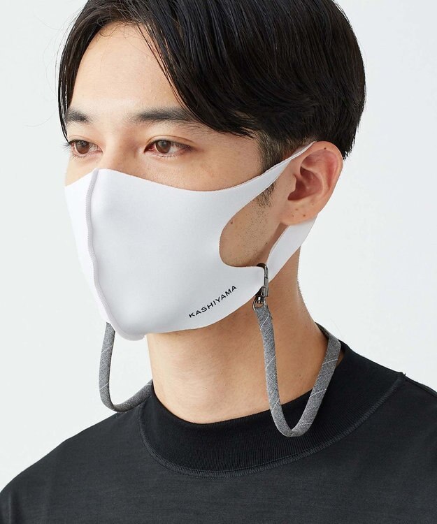 KASHIYAMA マスクストラップA ライトグレーストライプ