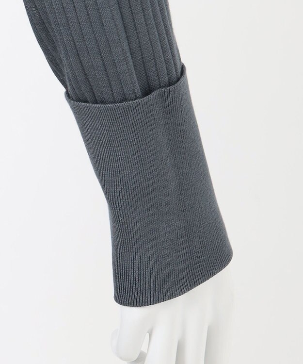 23区 S 【エステータ】シルクリブ タートルニット スレートグレー系