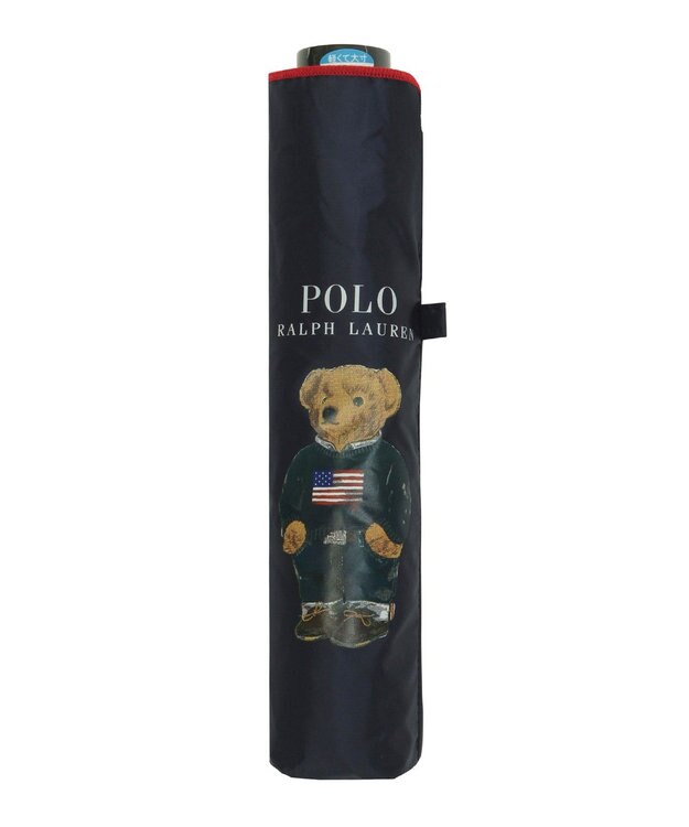 MOONBAT 【軽量】POLO RALPH LAUREN 遮光 晴雨兼用 折りたたみ日傘 無地 ポロベア ディープブルー