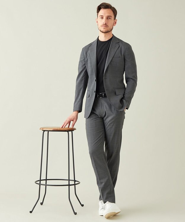 GOTAIRIKU 【AIRY MOVE / セットアップ対応】ウールポリエステルドットエアー セットアップジャケット グレー系8