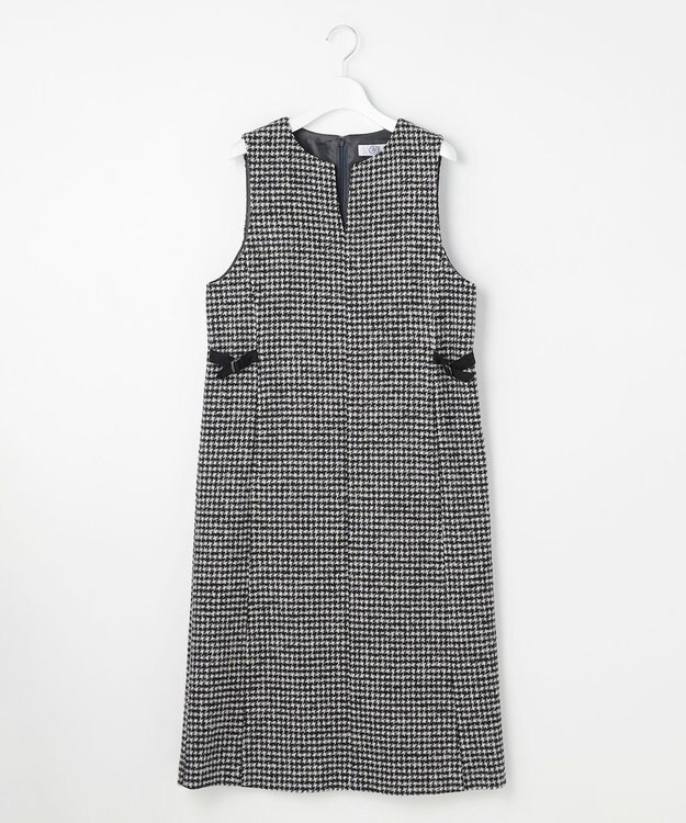 J.PRESS LADIES S ウールシルク ハウンドトゥース ジャンパースカート モノトーン系