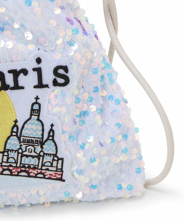 TOPKAPI 【TREASURE TOPKAPI】スパンコール エンブロイダリー刺繍 巾着 バッグ / ポーチ オフ