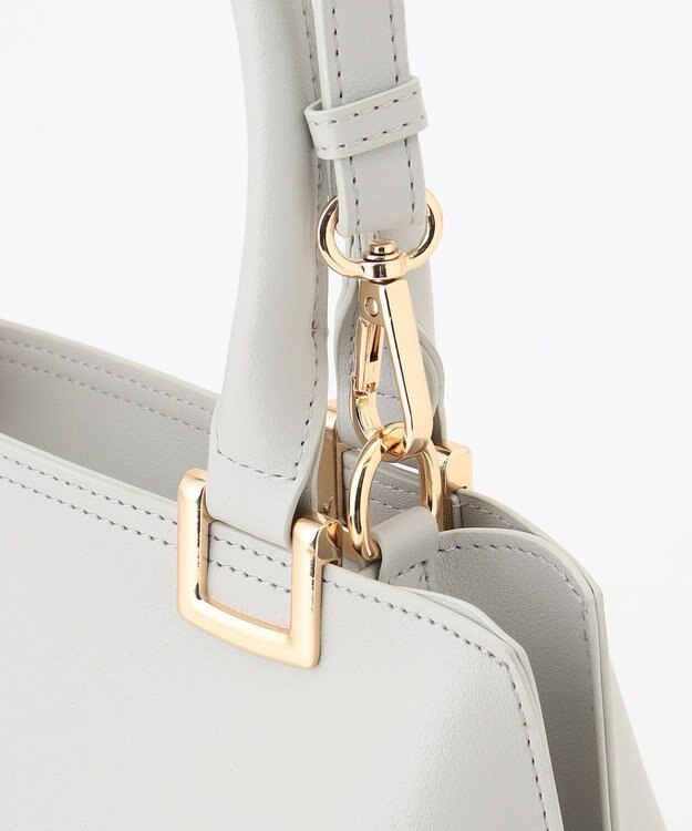 ANY 【2WAY】メタルハンドルバッグ ライトグレー