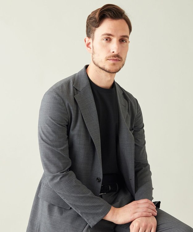 GOTAIRIKU 【AIRY MOVE / セットアップ対応】ウールポリエステルドットエアー セットアップジャケット グレー系8