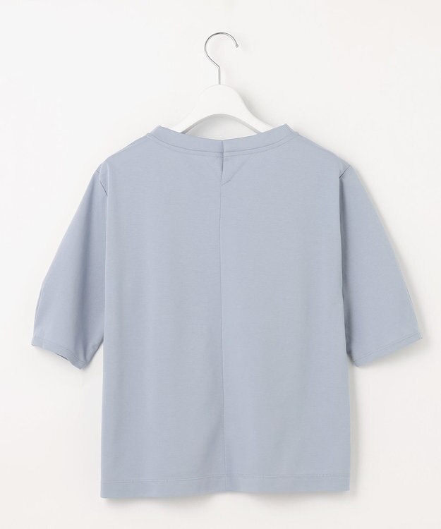 J.PRESS LADIES S 【洗える・抗菌防臭・接触冷感・吸水速乾】ドライポンチ モックネック カットソー サックス系