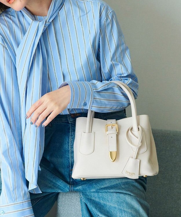 TOPKAPI 【Breath TOPKAPI】RIPPLE リプル バックル ショルダー付き ミニ トートバッグ オフ