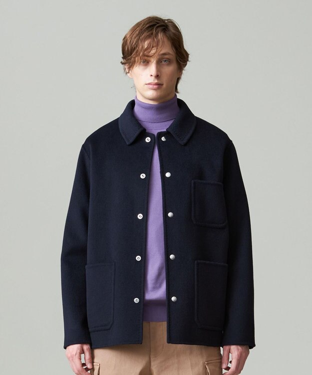 J.PRESS MEN 【WEB限定カラー有】カシミアWフェイス 3パッチ カバーオール ネイビー系