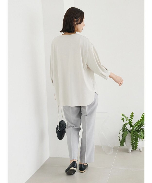 Green Parks ＢＰスキッパー七分袖カットプルオーバー Light Beige