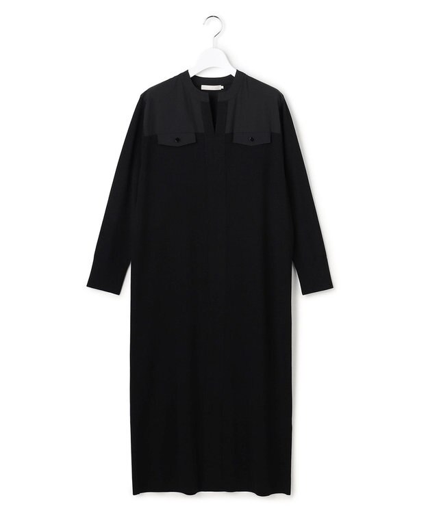 ICB L クリアレーヨンストレッチ ニットワンピース ブラック