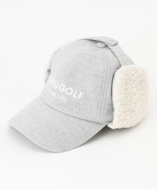 23区GOLF 【WOMEN】耳当て付スェードキャップ ライトグレー系
