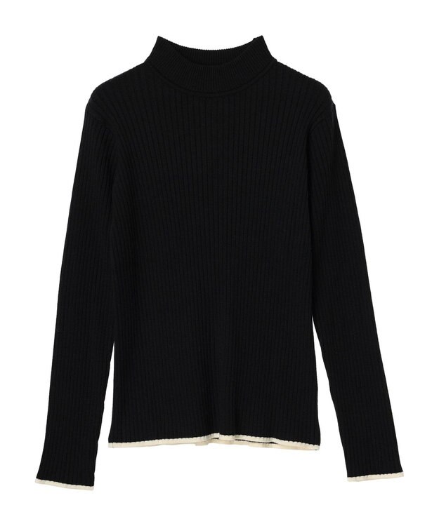 Green Parks ・ＥＬＥＮＣＡＲＥ　ＤＵＥ　ハイショクリブハイネックニット Black