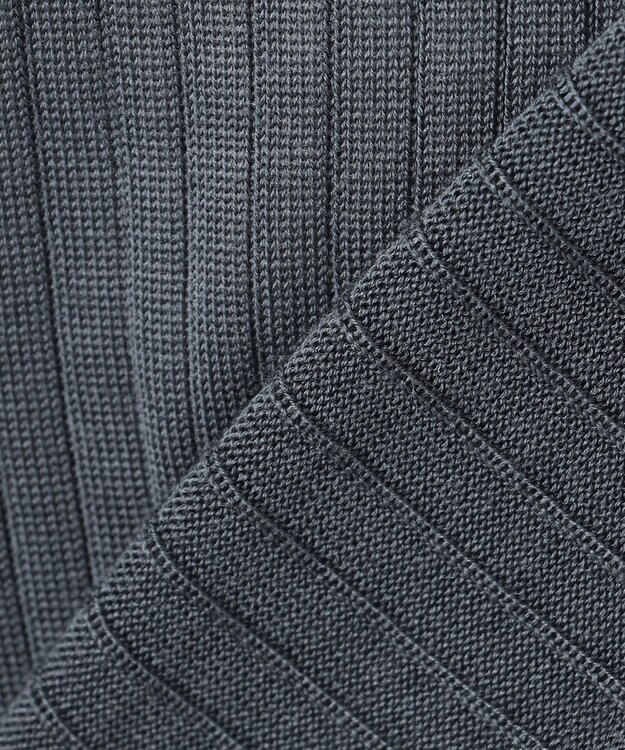 23区 S 【エステータ】シルクリブ タートルニット スレートグレー系