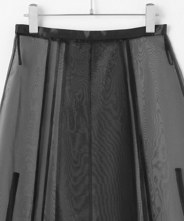 #Newans オーガンジーオリガミヘムスカート ブラック