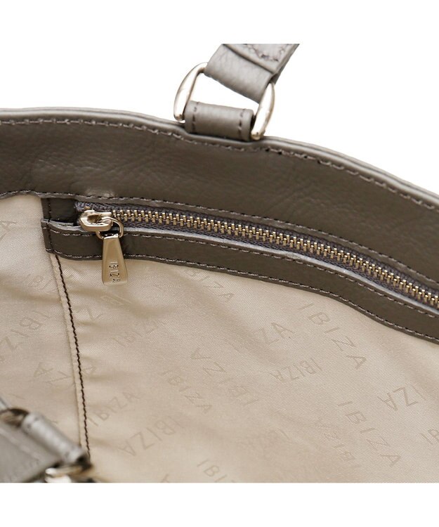 IBIZA リンピード　牛革　セミショルダーバッグ グレー