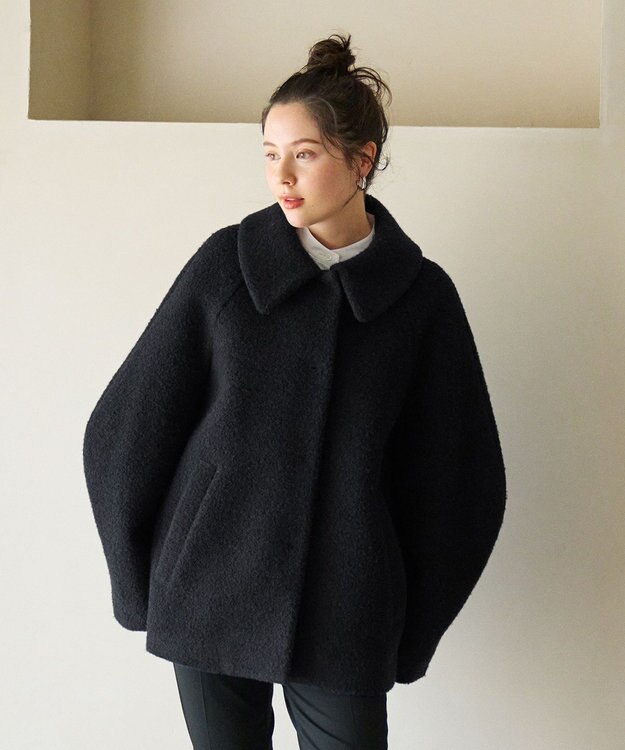 #Newans 【昨年即完売コート新色追加！】プードルコクーンコート ブラック