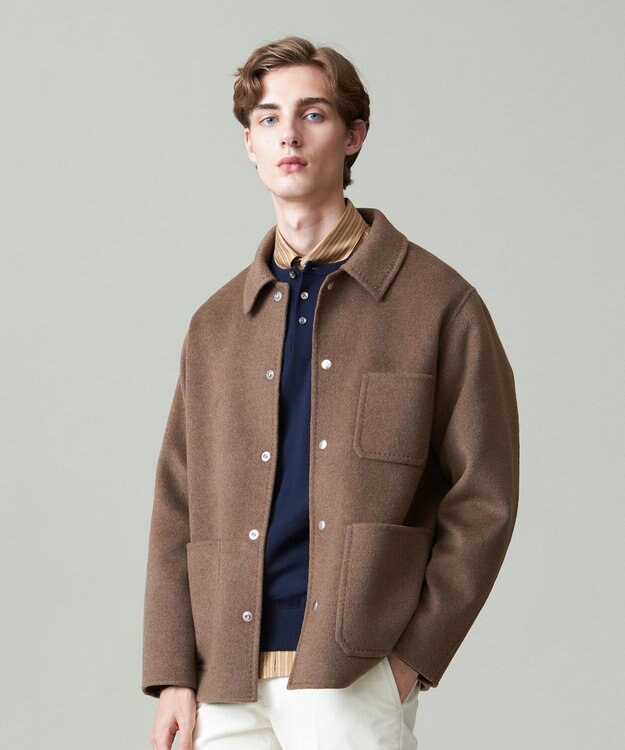 J.PRESS MEN 【WEB限定カラー有】カシミアWフェイス 3パッチ カバーオール ベージュ系
