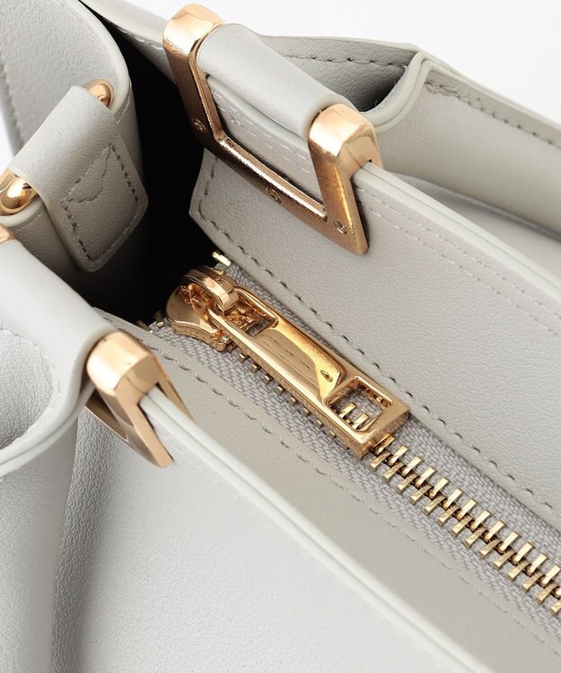 ANY 【2WAY】メタルハンドルバッグ ライトグレー