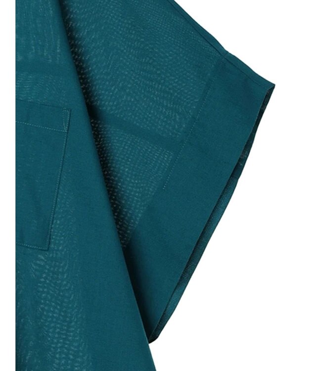 Green Parks 綿麻混ポンチョ風シャツ Blue Green