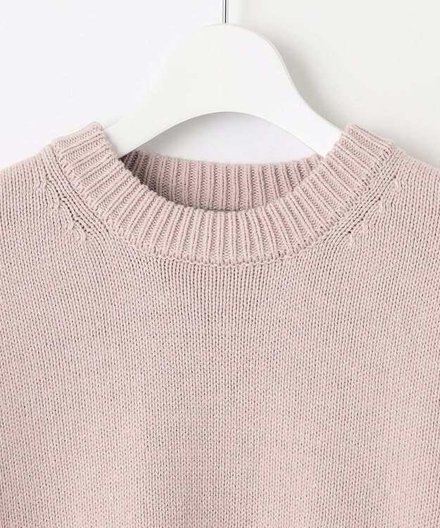 UNFILO 【洗える】スプリングコットンニット バックスリット ピンク